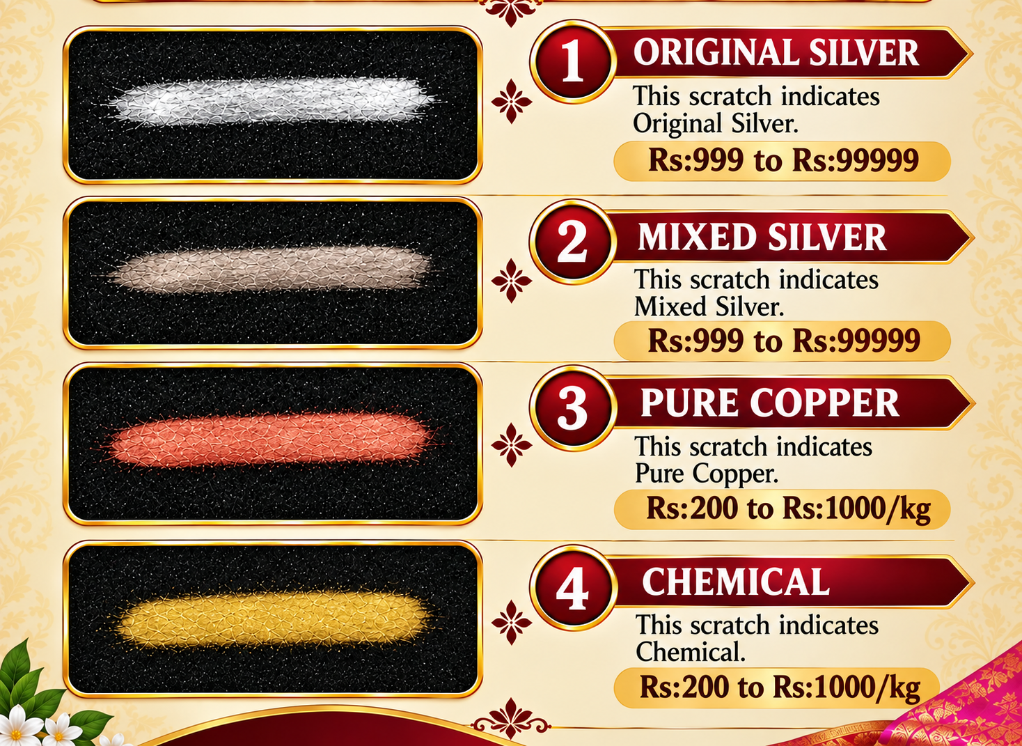 Old silk saree silk and zari assessment test